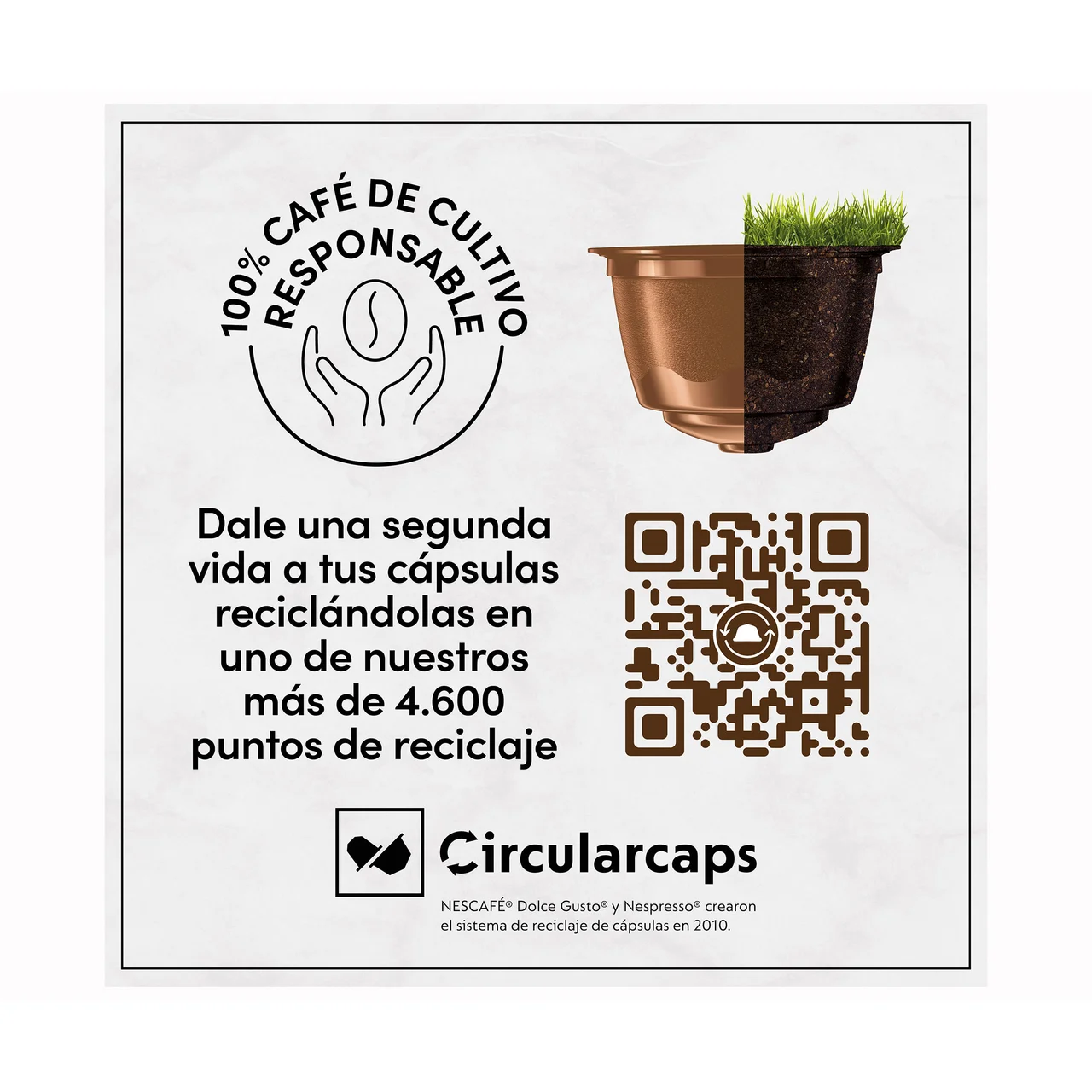 Café en cápsulas cortado descafeinado 30 uds. 186 g.