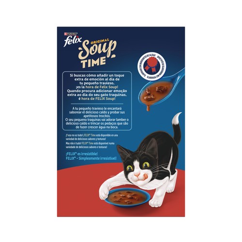 PURINA FELIX Soup Alimento de gato húmedo buey 6X48