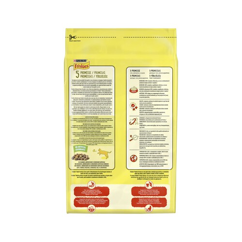 FRISKIES Pienso para gatos adultos a base de buey, pollo y verduras FRISKIES 4 kg.