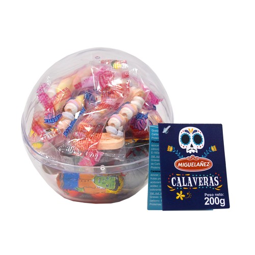 MIGUELAÑEZ Caramelos surtidos Halloween, calavera cristal 200 g.
