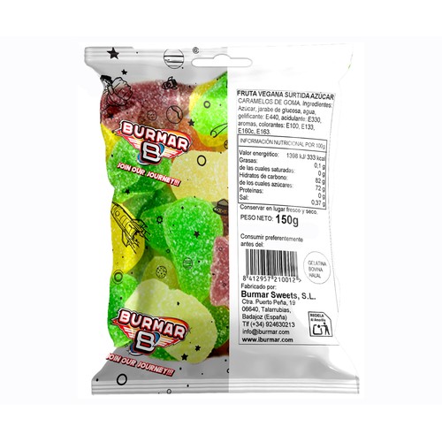BURMAR Golosina blanda gruta vegana 150 g.