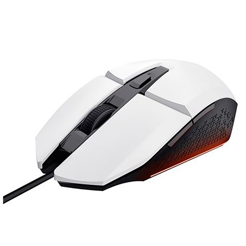 Ratón gaming óptico TRUST GXT 109W Felox, cable usb, color blanco.