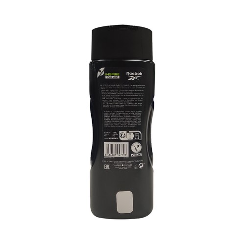 REEBOK Inpire your mind Gel de ducha 4 en 1 (cara, cuerpo, cabello y barba) 400 ml.