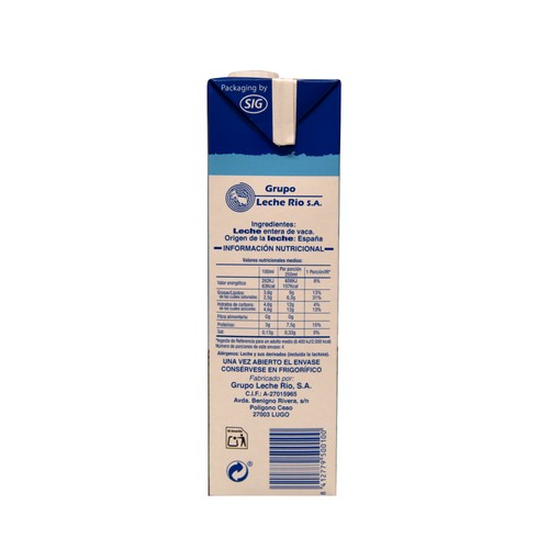 L.R. Leche entera 6 x 1 l.