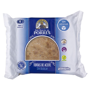 Imagen de SAN MARTÍN DE PORRES Tortas de aceite sin azúcares añadidos 6 uds, 180 g. 