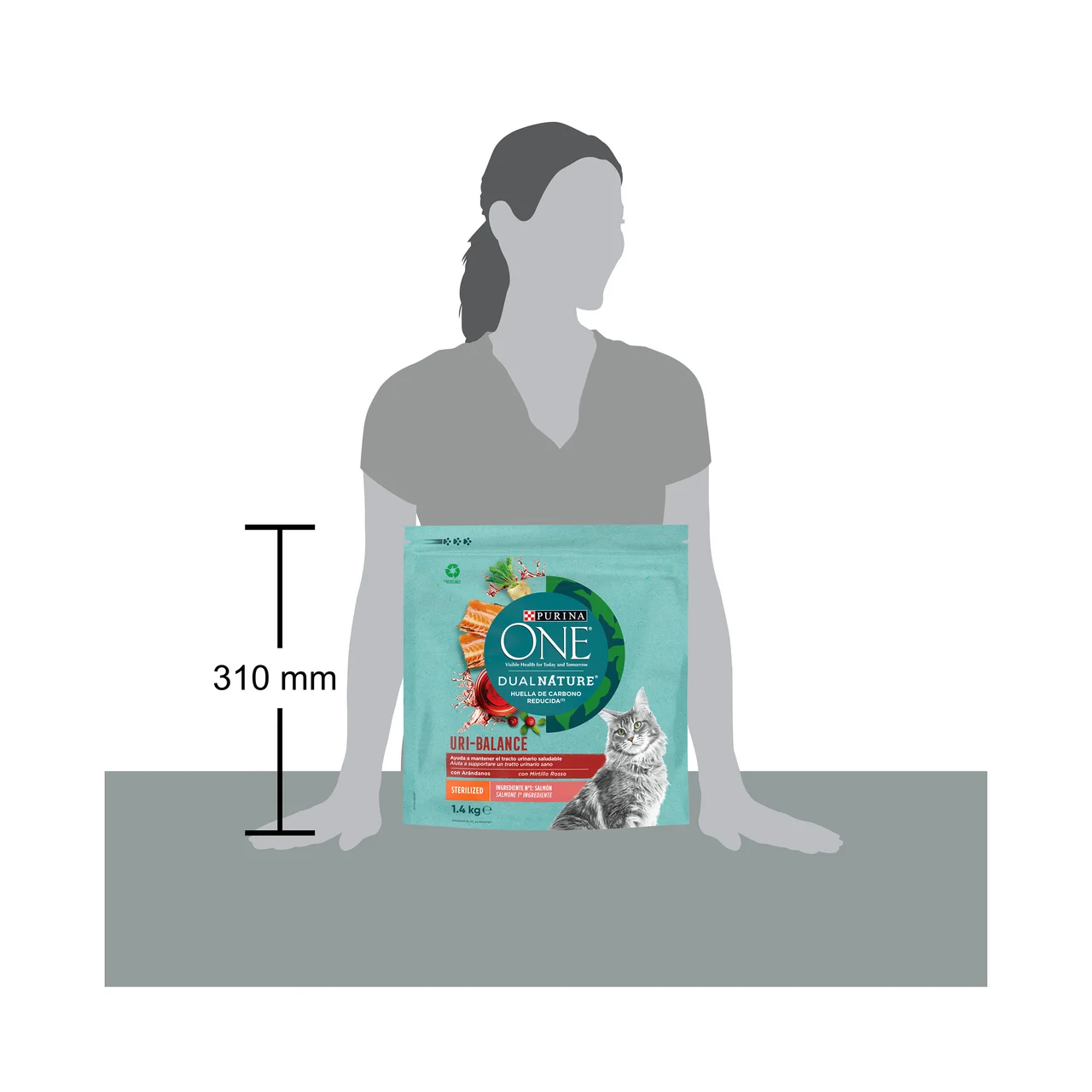 PURINA One dual nature Alimento para gatos adultos esterilizados, que ayuda a mantener el tracto urinario saludable 1.4 kg.