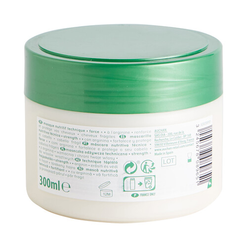 COSMIA Mascarilla capilar nutritiva con Arginina, para cabellos frágiles COSMIA Technique force + 300 ml.