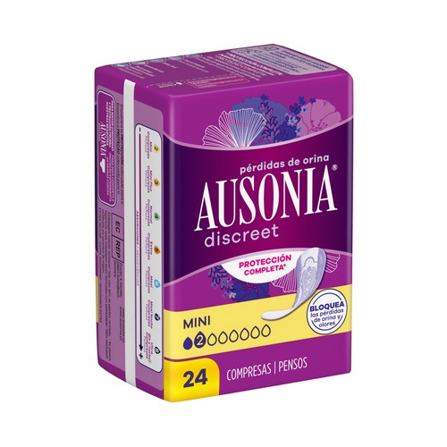 AUSONIA Discreet Compresas mini para perdidas de orina 24 uds.