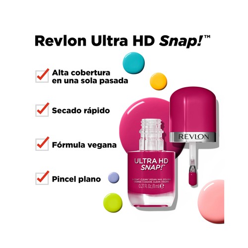 REVLON Ultra hd snap! tono 029 Berry blissed Esmalte de uñas de secado rápido.