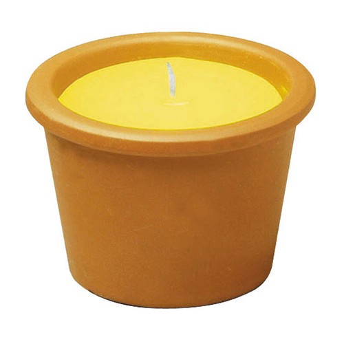 Maceta de 6x7.5 cm, de terracota natural con cera perfumada de citronela en el interior ROURA.
