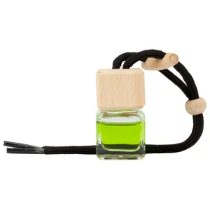 Ambientador coche manzana en frasco colgante decorativo, cordón negro, PARADISE SCENTS.