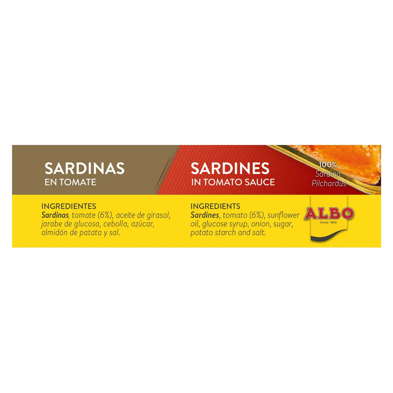 Sardinas en tomate lata de 85 g.