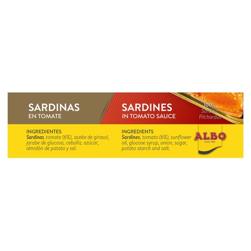 ALBO Sardinas en tomate lata de 85 g.