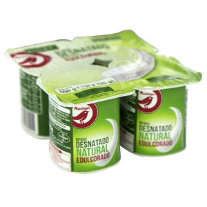 Imagen de AUCHAN Bífidus desnatado natural edulcorado 4 x 125 g. Producto Alcampo