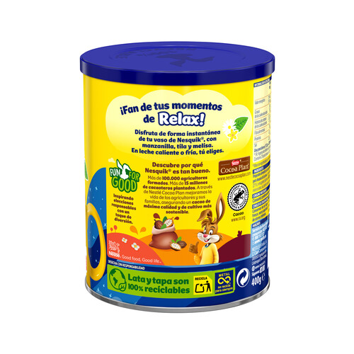NESQUIK Cacao soluble con tila, melisa y manzanilla buenas noches NESQUIK 400 g.
