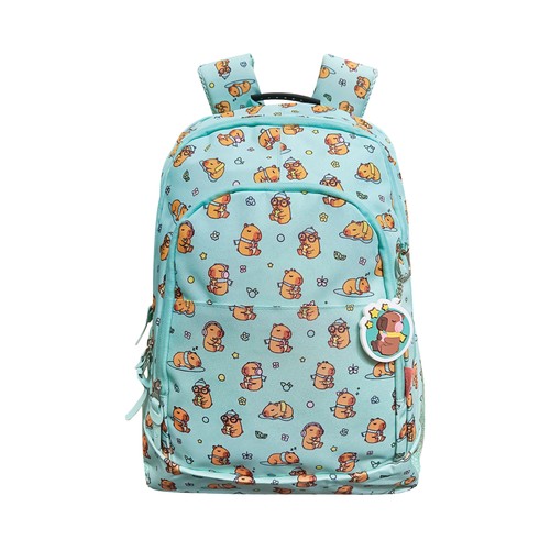 Mochila grande 3 cremalleras 13x29x43 cm Dulce Capivara. MITOS
