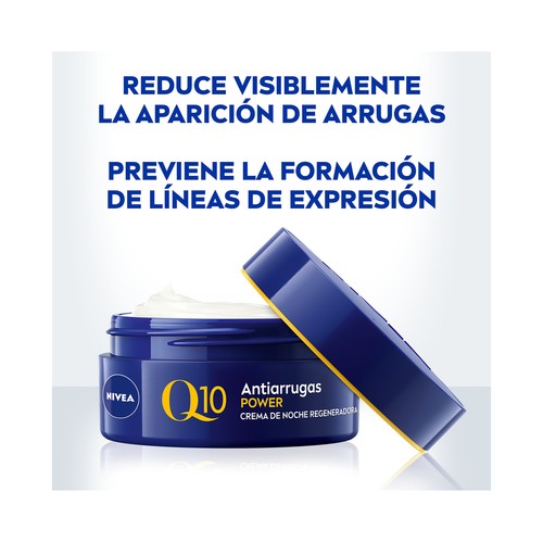 NIVEA Q10 power Crema de noche antiarrugas y firmeza para todo tipo de pieles 50 ml.