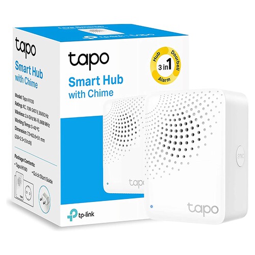 Hub inteligente con alarma TP-LINK Tapo H100, hasta 64 dispositivos, acciones inteligentes. 