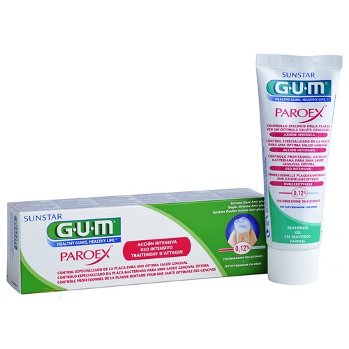 GUM Paroex Pasta de dientes de uso intensivo para una óptima salud de las encías 75 ml.