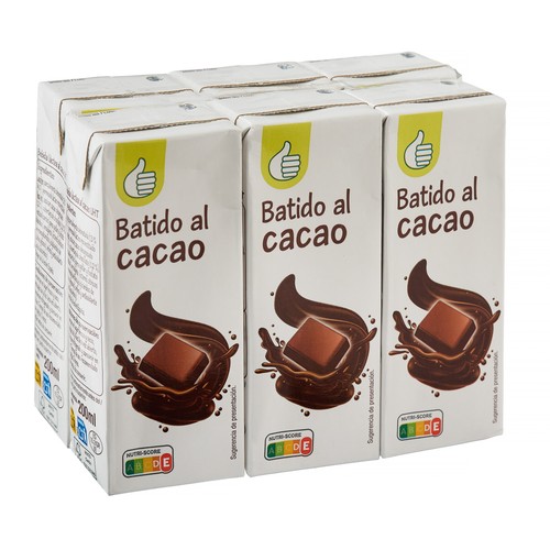 Batido con sabor chocolate PRODUCTO ALCAMPO 6 x 200 ml.