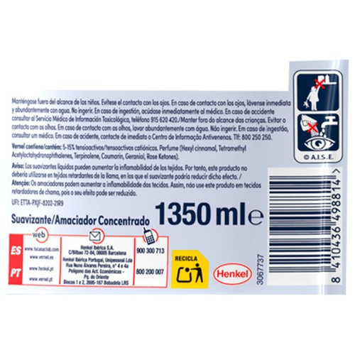 VERNEL Suavizante at azul 75ds 1350ml
