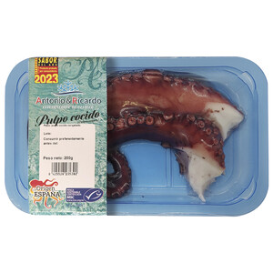 Imagen de ANTONIO Y RICARDO Patas de pulpo congeladas procedentes de pesca sostenible certificada (MSC) 200 g.