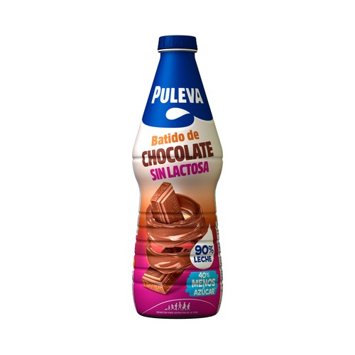Batido con sabor a chocolate, sin lactosa y elaborado con un 90% de leche PULEVA 1 l.