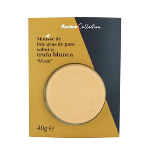 PRODUCTO ALCAMPO Collection Mousse foie gras pato "Mi-cuit" con sabor a trufa blanca 40 g.