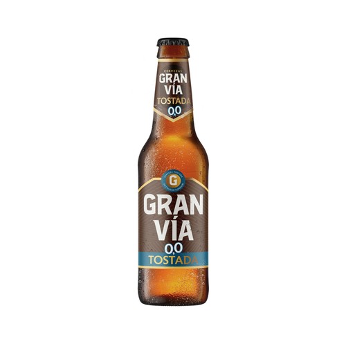 GRAN VÍA Cerveza tostada sin alcohol botella 33 cl.