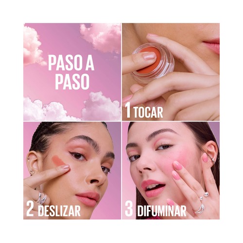 MAYBELLINE Cloudtopia tono 03 Divine crimson Colorete mousse para labios y mejillas, acabado mate difuminado.