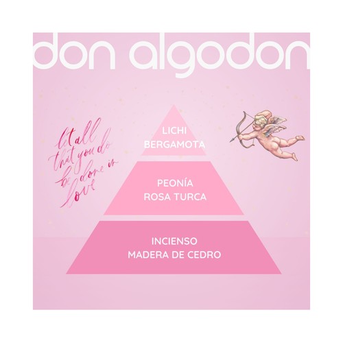 DON ALGODÓN La vie en rose Neceser para mujer con colonia, iluminador y crema de manos.