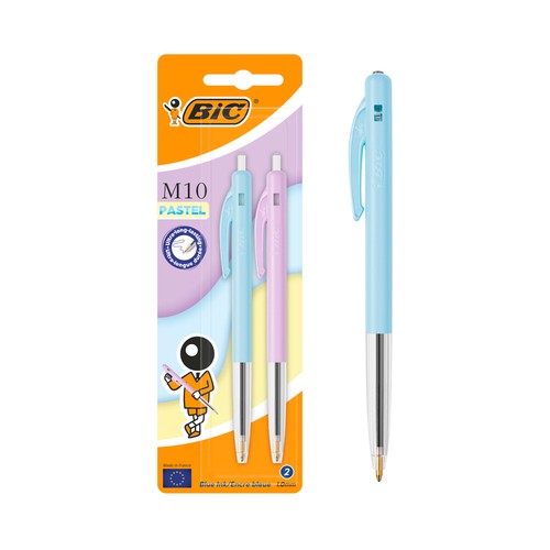 Set 2 bolígrafos retráctiles M10 Pastel. BIC