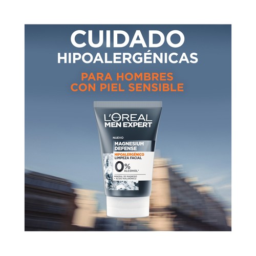 L´ORÉAL MEN EXPERT Gel limpiador facial hipoalergénico, para pieles sensibles L´ORÉAL MEN EXPERT Magnesium defense 100 ml.