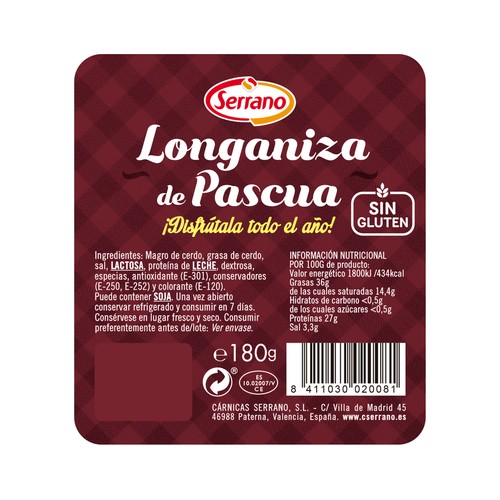SERRANO Longaniza de pascua