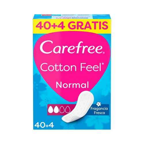 CAREFREE Feel Protege slips absorventes y transpirables con fragancia fresca 40 uds.