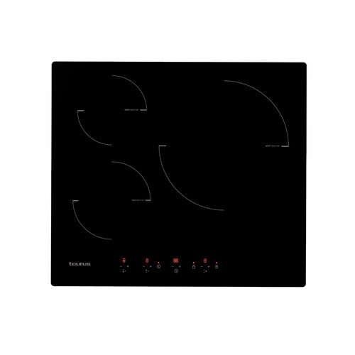 Placa inducción TAURUS I-603T, 3 zonas de cocción, zona grande 30cm, potencia: 7400W, control táctil,A: 59cm..