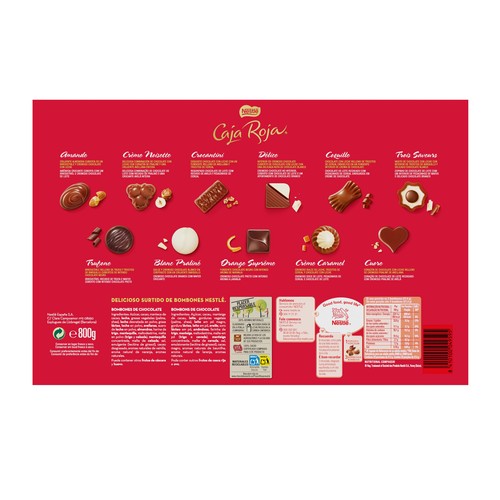 NESTLÉ Bombones surtidos CAJA ROJA DE NESTLÉ 800 g.