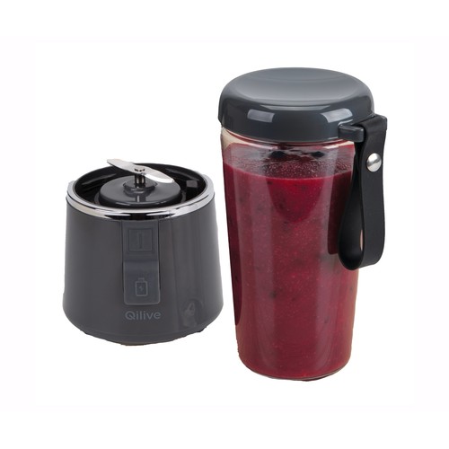 Batidora de vaso personal QILIVE Q.5663 con USB, 100W, jarra de 0,5L, 4 cuchillas
