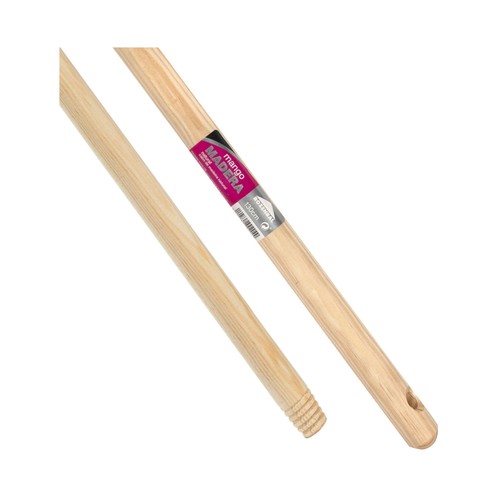 ROZENBAL Mango de madera natural de 130 cm. para cepillo o fregona.