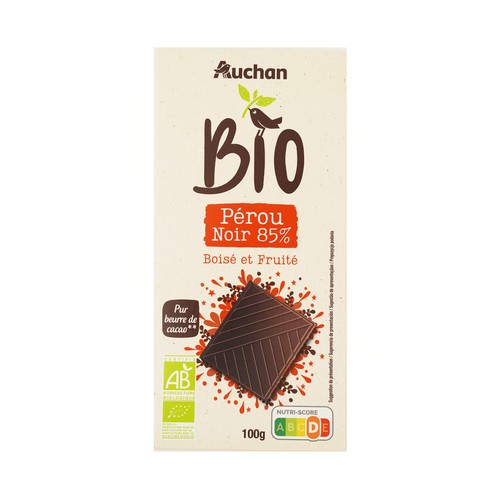 PRODUCTO ALCAMPO Bio Tableta chocolate negro (85% cacao de Perú) ecológico 100 g.