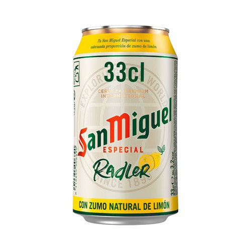 Cerveza con zumo de limón SAN MIGUEL RADLER lata 33 cl.