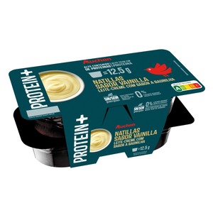 Auchan Natillas Proteicas de Vainilla sin Azúcares Añadidos 4x125 G. Producto Alcampo. 500 G