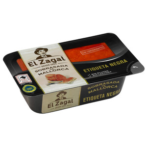 Imagen de EL ZAGAL Tarrina de sobrasada de Mallorca con IGP Sobrasada de Mallorca EL ZAGAL Etiqueta negra 200 g.