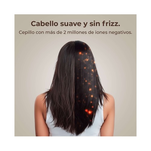 Cepillo alisador CECOTEC Revitalize Champagne, cinco tecnologías, Massage, Oil Control, Revitalize y All-in-one.