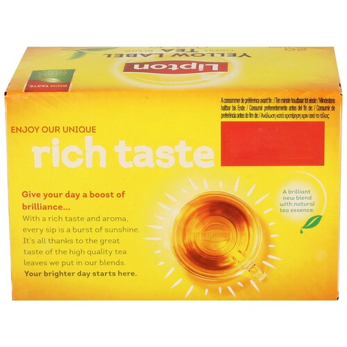 LIPTON Té yellow label LIPTON 20 uds. de 1,5 g.