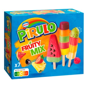 PIRULO Fruity mix de Nestlé Polos con divertidas formas y sabores a frutas 7 uds.