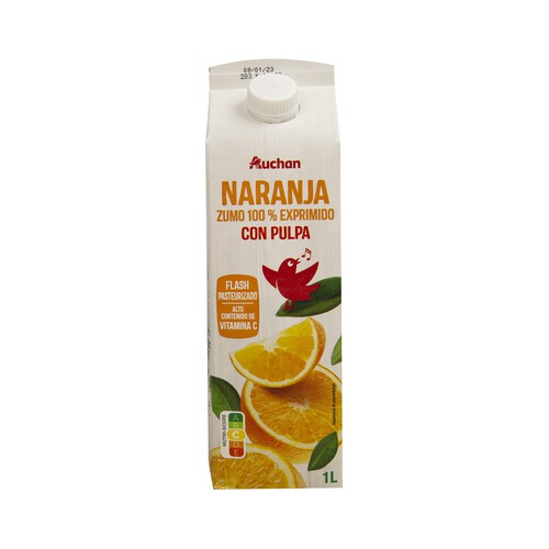 Zumo de naranja con pulpa refrigerado PRODUCTO ALCAMPO brick de 1 l.