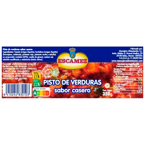 MENSAJERO Pisto de verduras en tarro 370 gr.