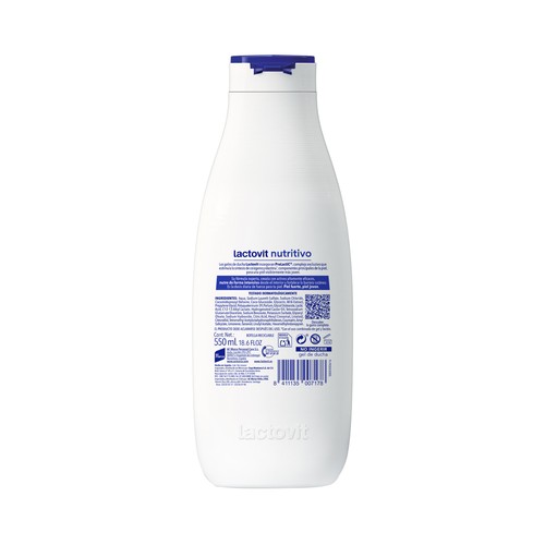 LACTOVIT Nutritivo Gel de baño o ducha nutritivo para pieles normales a secas 550 ml.