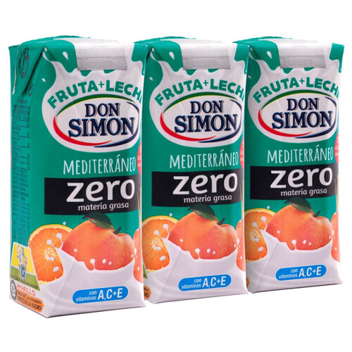 DON SIMON Leche con zumo de frutas mediterraneas DON SIMON Funciona max 3 x 330 ml.